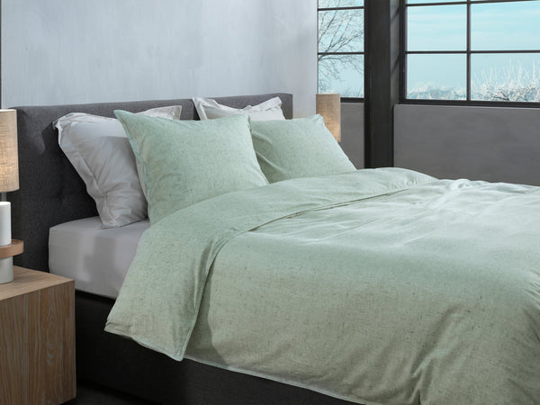 Heckett & Lane Dekbedovertrek Franela Laurel Green - 100% Brushed-Cotton