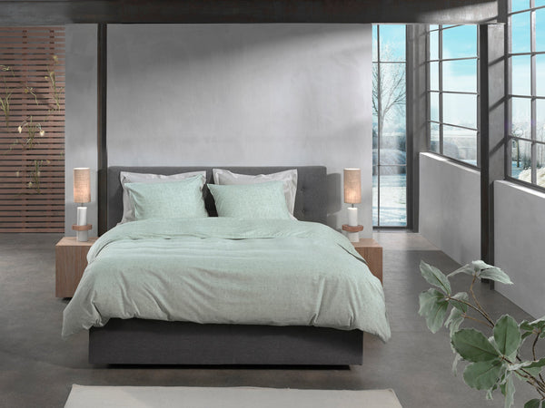 Heckett & Lane Dekbedovertrek Franela Laurel Green - 100% Brushed-Cotton