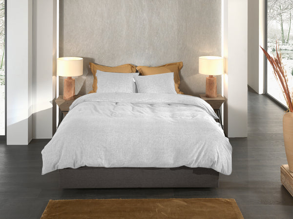 Heckett & Lane Dekbedovertrek Franela Light Grey - 100% Brushed-Cotton
