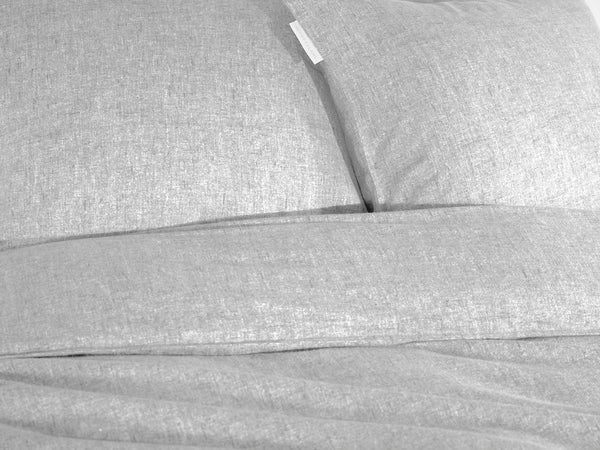 Heckett & Lane Dekbedovertrek Franela Light Grey - 100% Brushed-Cotton