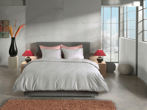 Heckett & Lane Dekbedovertrek Franela Mist Grey - 100% Brushed-Cotton