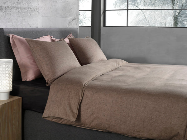 Heckett & Lane Dekbedovertrek Franela Simply Taupe - 100% Brushed-Cotton