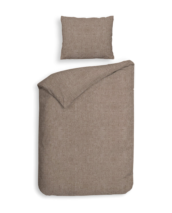 Heckett & Lane Dekbedovertrek Franela Taupe - 100% Brushed-Cotton