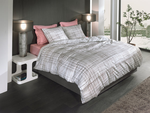 Heckett & Lane Dekbedovertrek Helgi Grey - 100% Katoen-Twill