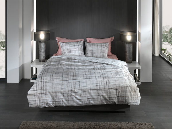 Heckett & Lane Dekbedovertrek Helgi Grey - 100% Katoen-Twill