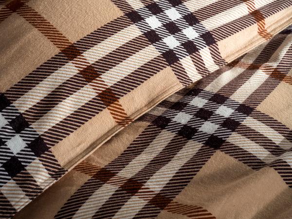 Heckett & Lane Dekbedovertrek Leonardo Beige - 100% Brushed-Cotton