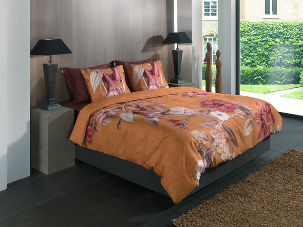 Heckett & Lane Dekbedovertrek Malu Orange - 100% Katoen-Satijn