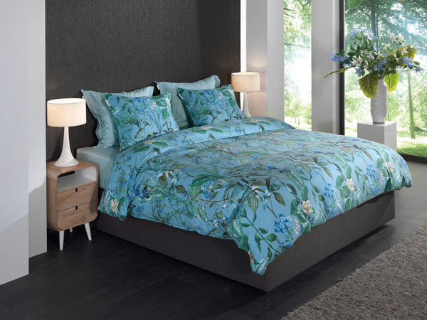 Heckett & Lane Dekbedovertrek Martina Blue - 100% Brushed-Cotton