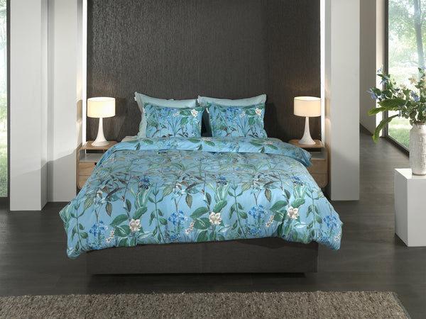 Heckett & Lane Dekbedovertrek Martina Blue - 100% Brushed-Cotton