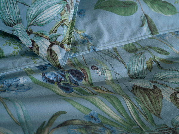 Heckett & Lane Dekbedovertrek Martina Blue - 100% Brushed-Cotton