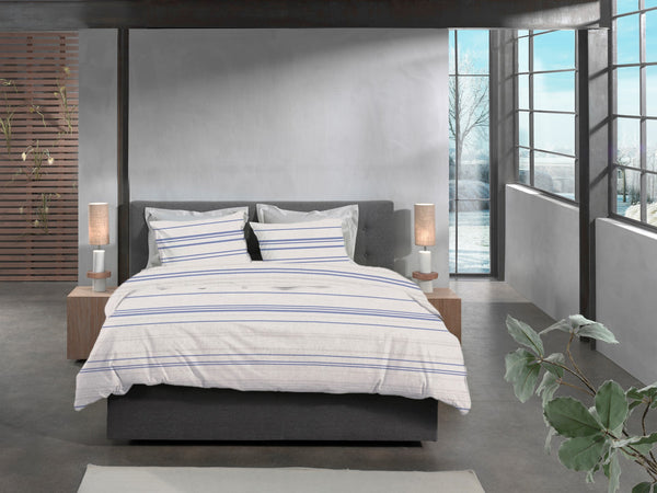 Heckett & Lane Dekbedovertrek Mattia Grey - 100% Brushed-Cotton