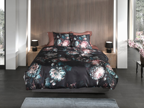 Heckett & Lane Dekbedovertrek Milos Dark Blue - 100% Katoen-Satijn