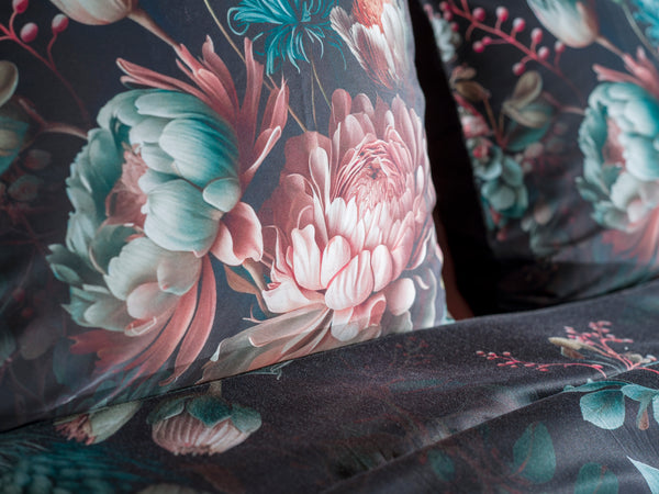 Heckett & Lane Dekbedovertrek Milos Dark Blue - 100% Katoen-Satijn