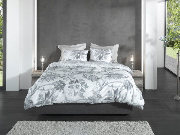 Heckett & Lane Dekbedovertrek Neva Grey - 100% Katoen-Satijn