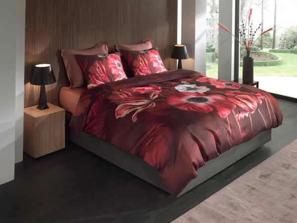 Heckett & Lane Dekbedovertrek Niall Red - 100% Katoen-Satijn