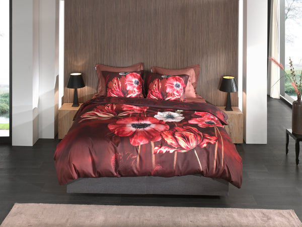 Heckett & Lane Dekbedovertrek Niall Red - 100% Katoen-Satijn