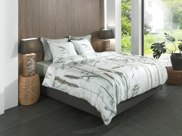 Heckett & Lane Dekbedovertrek Ona Green - 100% Katoen-Satijn