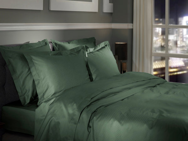 Heckett & Lane Dekbedovertrek Punto Calla Green - 100% Katoen-Satijn