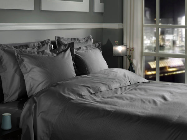 Heckett & Lane Dekbedovertrek Punto Classic Anthracite - 100% Katoen-Satijn