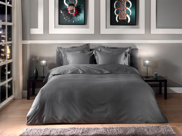 Heckett & Lane Dekbedovertrek Punto Classic Anthracite - 100% Katoen-Satijn