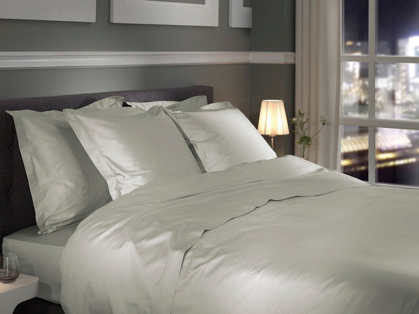 Heckett & Lane Dekbedovertrek Punto Cloud Grey - 100% Katoen-Satijn