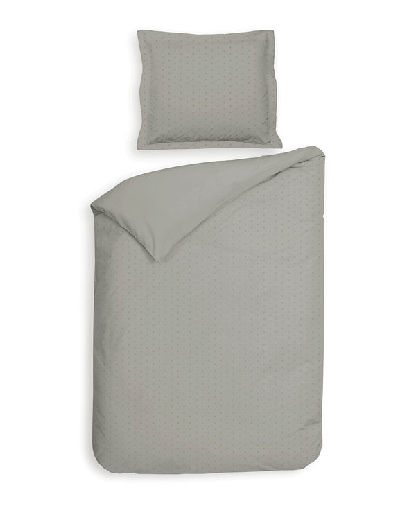 Heckett & Lane Dekbedovertrek Punto Cloud Grey - 100% Katoen-Satijn