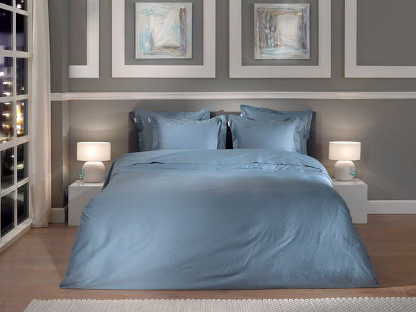 Heckett & Lane Dekbedovertrek Punto Colonial Blue - 100% Katoen-Satijn