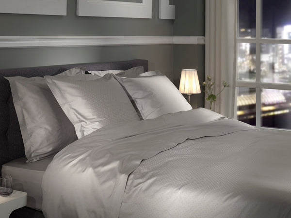 Heckett & Lane Dekbedovertrek Punto Glacier Grey - 100% Katoen-Satijn