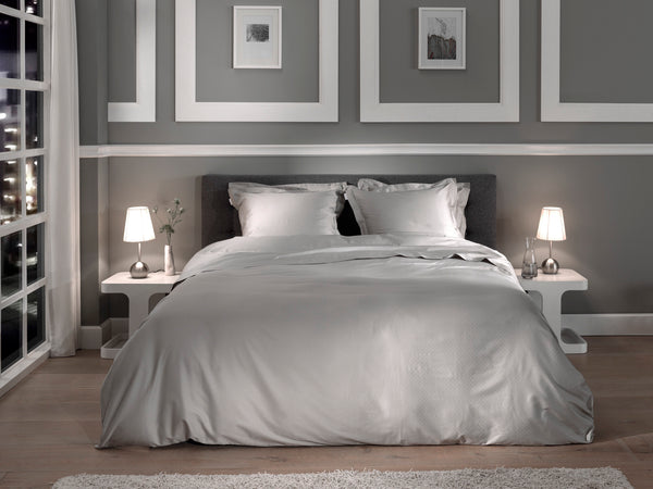 Heckett & Lane Dekbedovertrek Punto Glacier Grey - 100% Katoen-Satijn
