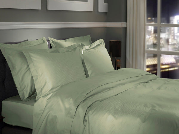 Heckett & Lane Dekbedovertrek Punto Laurel Green - 100% Katoen-Satijn