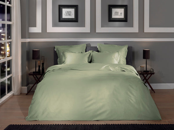 Heckett & Lane Dekbedovertrek Punto Laurel Green - 100% Katoen-Satijn