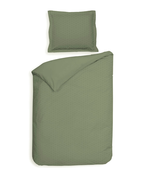 Heckett & Lane Dekbedovertrek Punto Laurel Green - 100% Katoen-Satijn