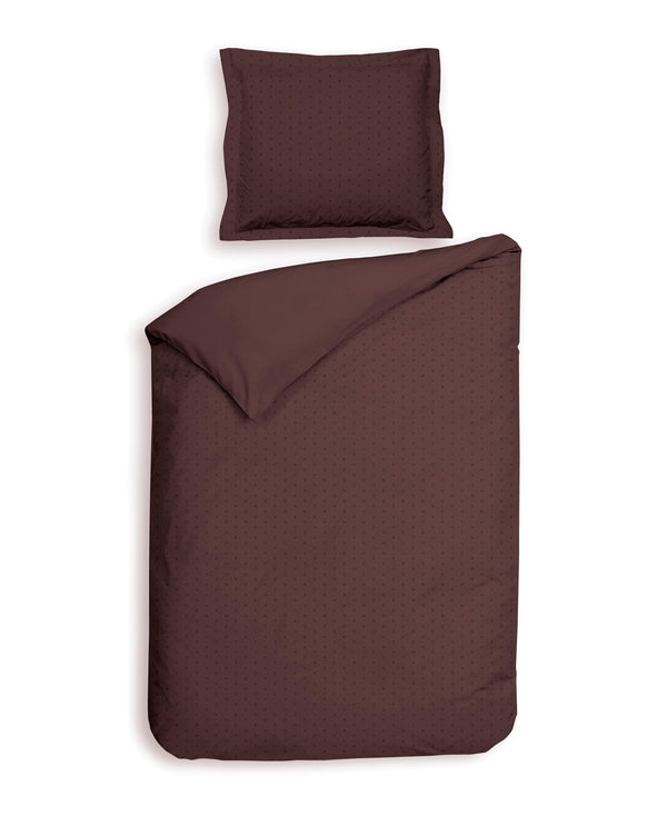 Heckett & Lane Dekbedovertrek Punto Marsala Brown - 100% Katoen-Satijn
