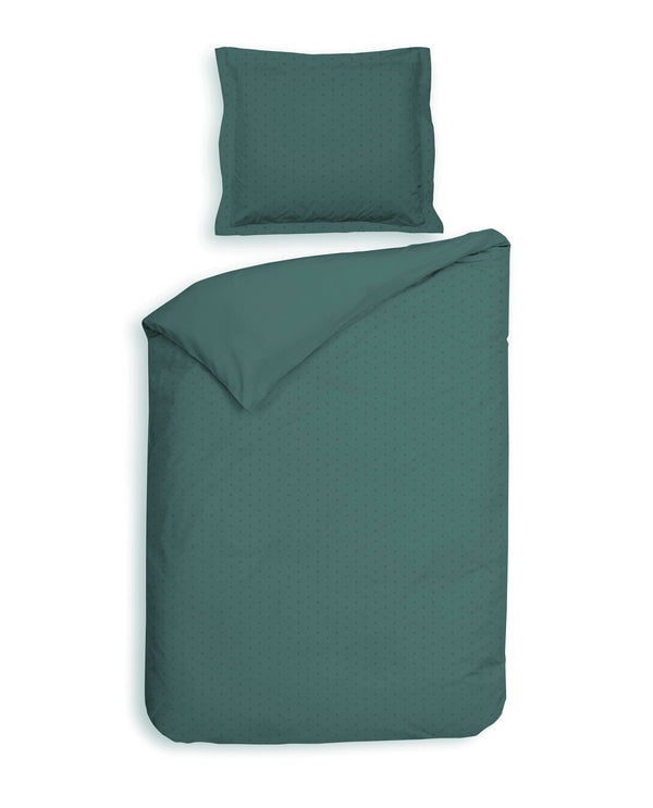 Heckett & Lane Dekbedovertrek Punto Mineral Green - 100% Katoen-Satijn