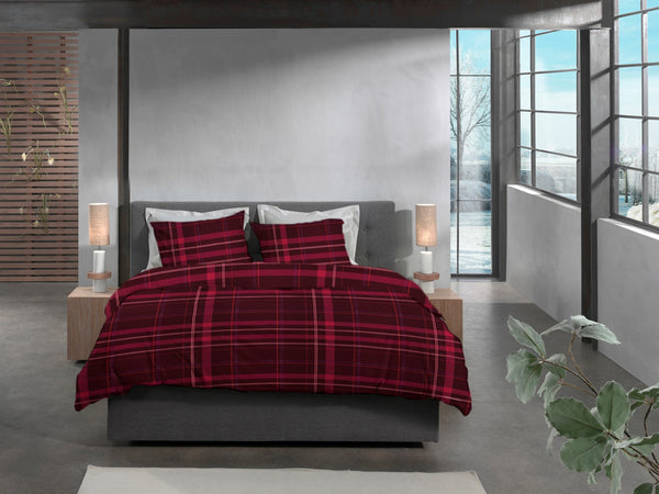 Heckett & Lane Dekbedovertrek Silvan Red - 100% Brushed-Cotton