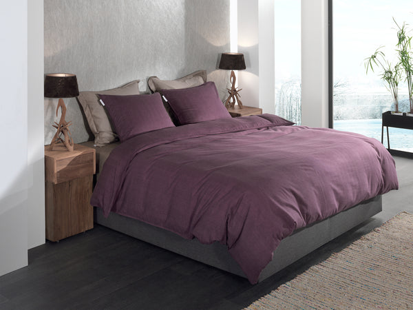 Heckett & Lane Dekbedovertrek Spina Blackberry Wine - 100% Brushed-Cotton
