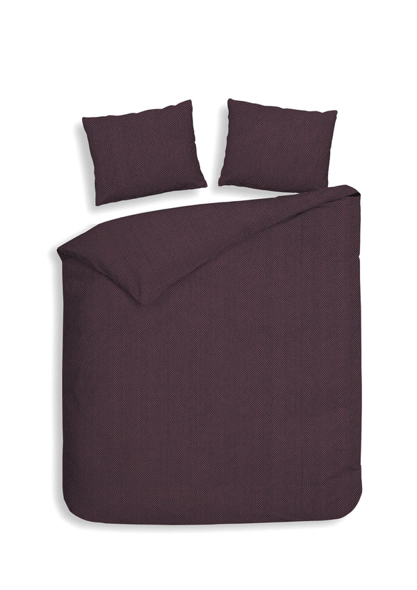 heckett & lane Dekbedovertrek Spina Blackberry Wine - 100% Brushed-Cotton