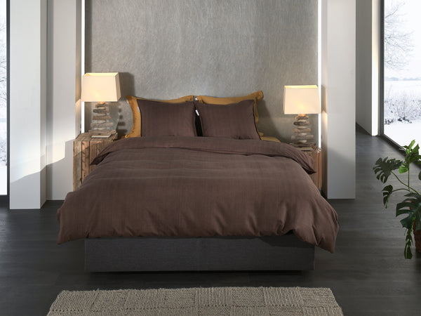 Heckett & Lane Dekbedovertrek Spina Coffee Quartz - 100% Brushed-Cotton