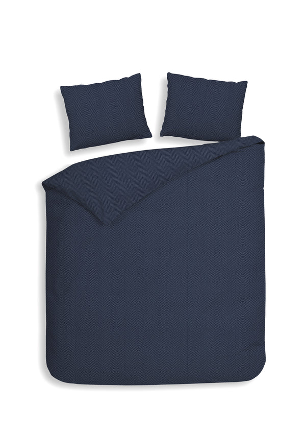 heckett & lane Dekbedovertrek Spina Dark Blue - 100% Brushed-Cotton
