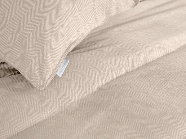 Heckett & Lane Dekbedovertrek Spina Desert Sand - 100% Brushed-Cotton