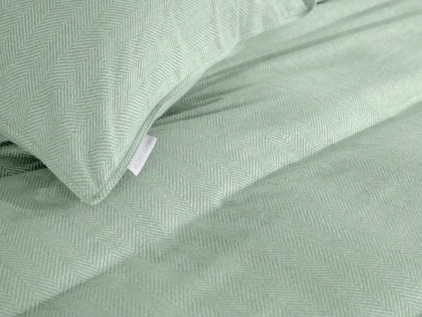 Heckett & Lane Dekbedovertrek Spina Laurel Green - 100% Brushed-Cotton
