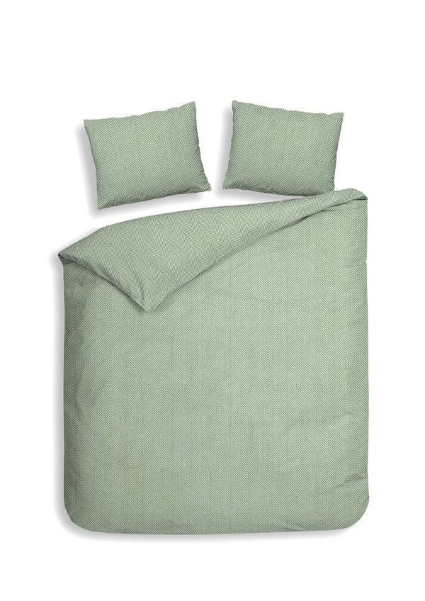 heckett & lane Dekbedovertrek Spina Laurel Green - 100% Brushed-Cotton