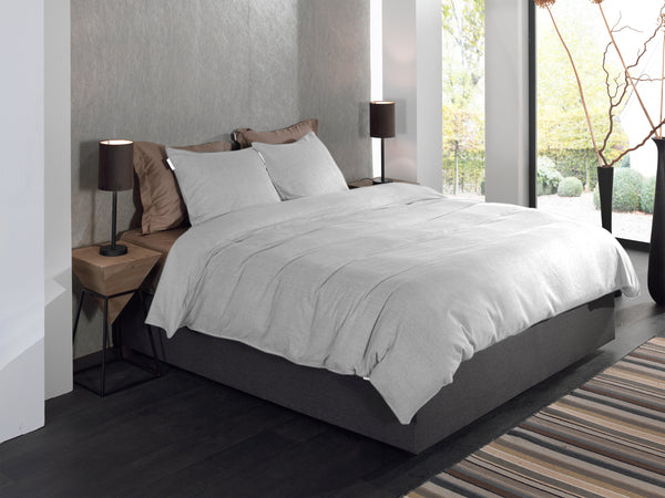 Heckett & Lane Dekbedovertrek Spina Light Grey - 100% Brushed-Cotton