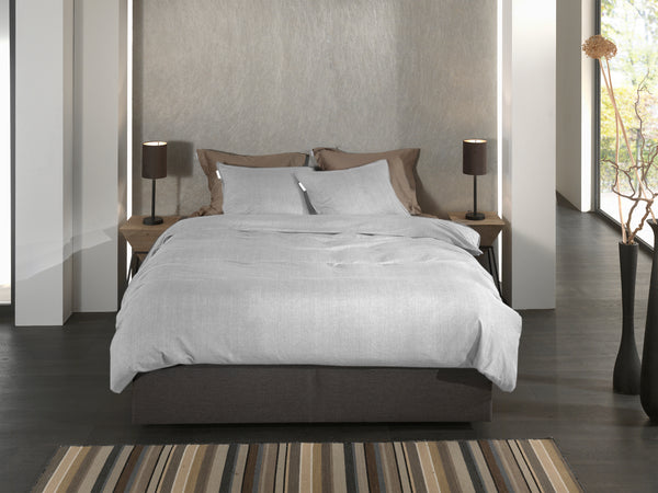 Heckett & Lane Dekbedovertrek Spina Light Grey - 100% Brushed-Cotton