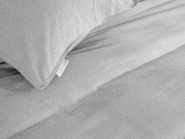 Heckett & Lane Dekbedovertrek Spina Light Grey - 100% Brushed-Cotton