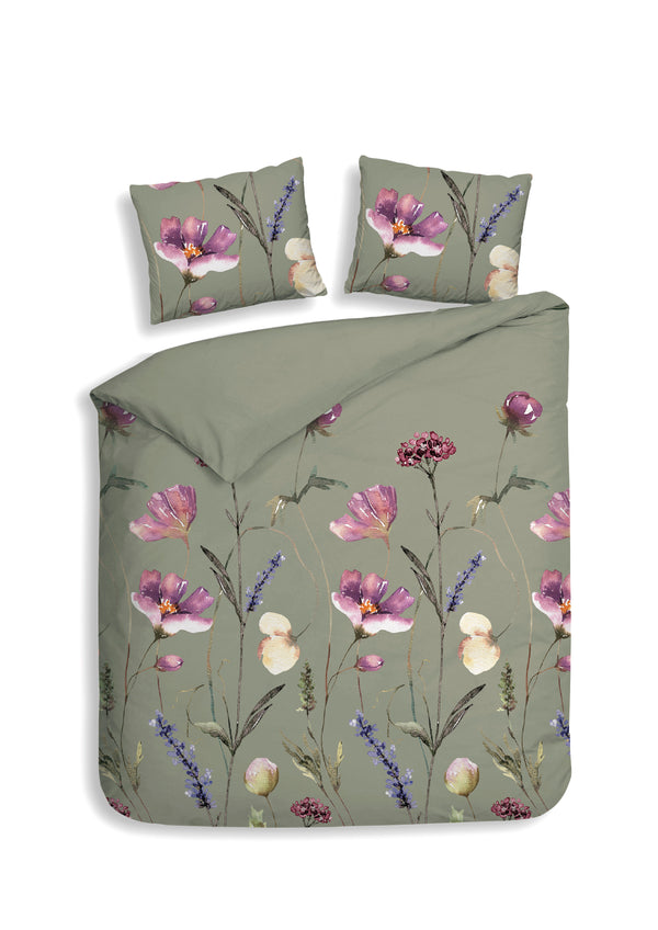 heckett & lane Dekbedovertrek Vico Green - 100% Brushed-Cotton