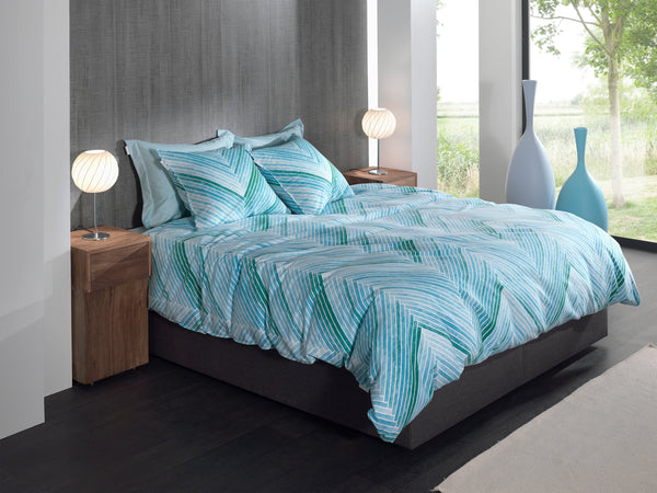 Heckett & Lane Dekbedovertrek Vita Blue - 100% Brushed-Cotton