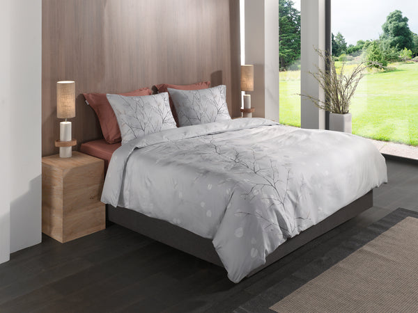 Heckett & Lane Dekbedovertrek Xia Light Grey - 100% Katoen-Satijn