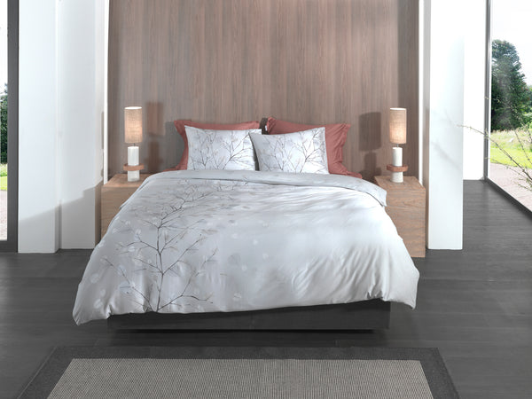 Heckett & Lane Dekbedovertrek Xia Light Grey - 100% Katoen-Satijn