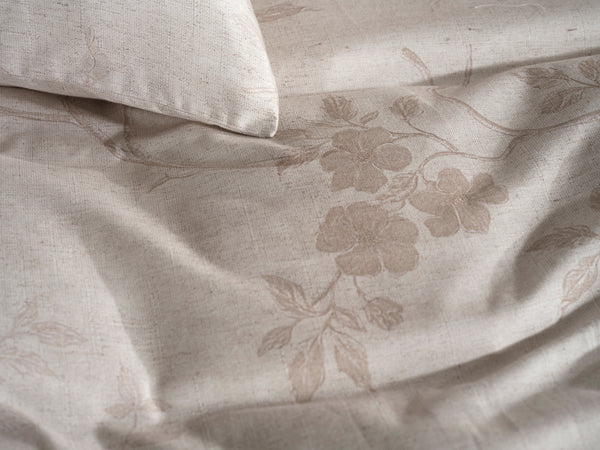 Heckett & Lane Dekbedovertrek Yara Beige - 100% Katoen-Twill